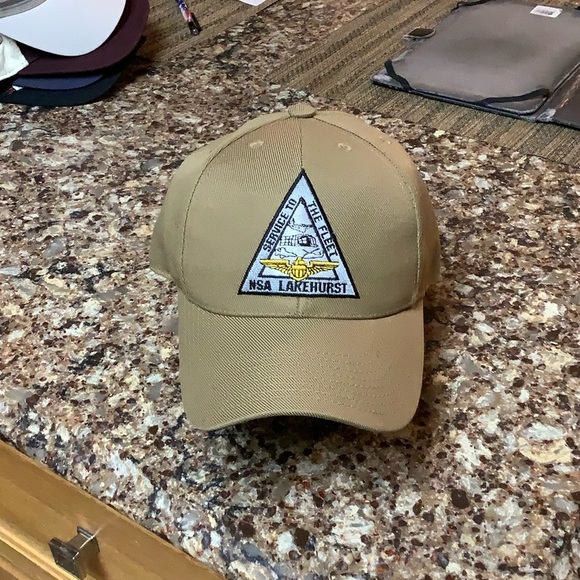Tan NSA Naval Support Activity Lakehurst Adjustable Ball Cap - Picture 2 of 8